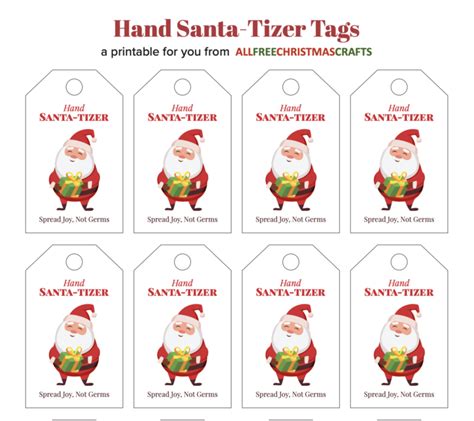 Hand Santa Tizer Free Printable